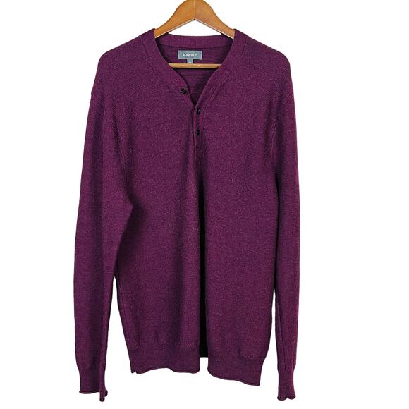 Bonobos Button Collar Pullover Knit Academic Eggplant - XXL - Picture 1 of 4